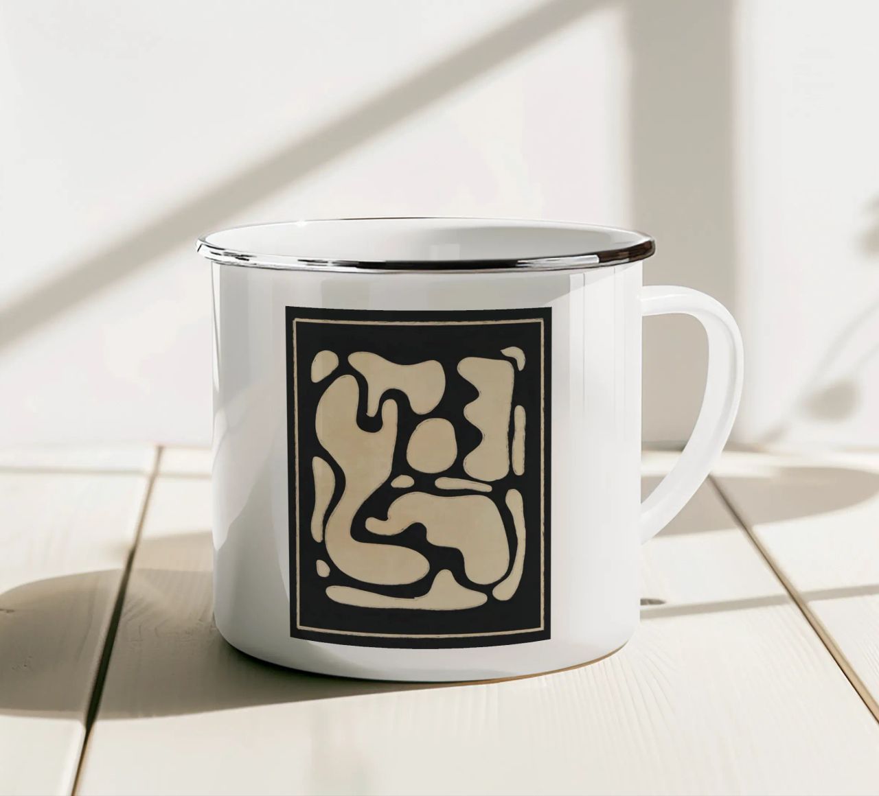 Forme astratte moderne e minimali 20 tazza in smalto da ThingDesign