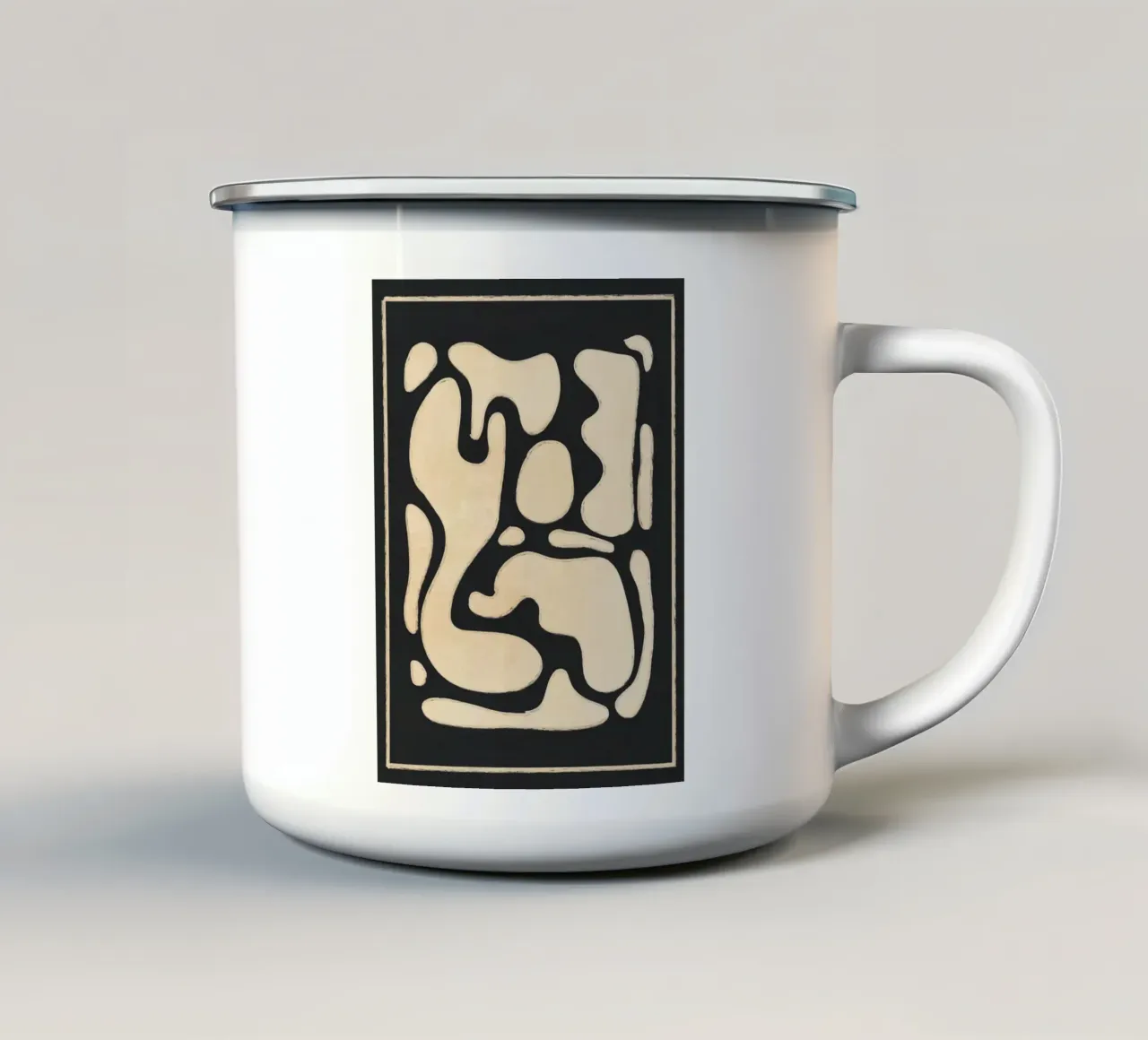 Moderne abstrakte minimale Formen 20 Emaille Tasse von ThingDesign