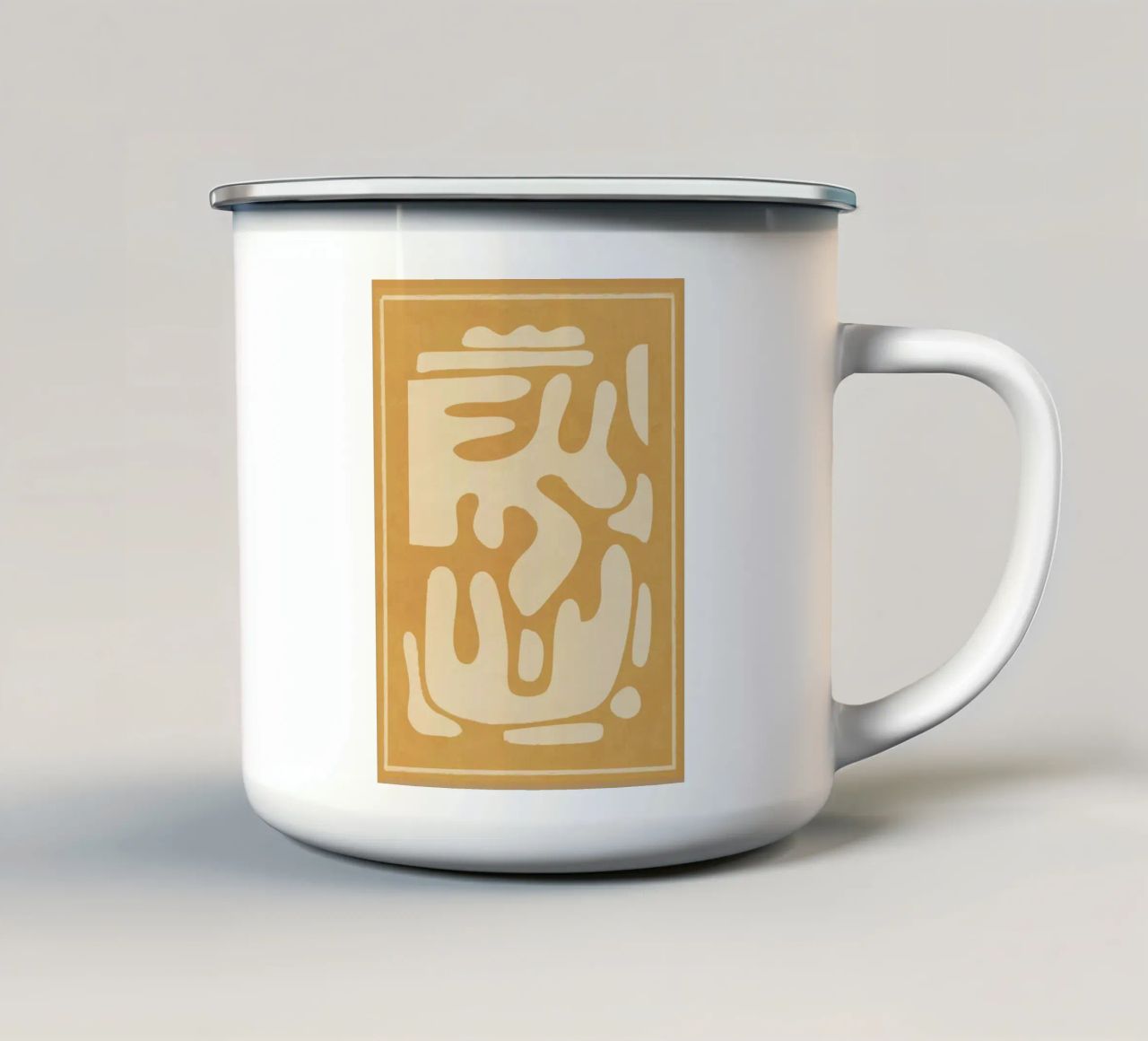 Modern Abstract Minimal Shapes 21 enamel mug by ThingDesign