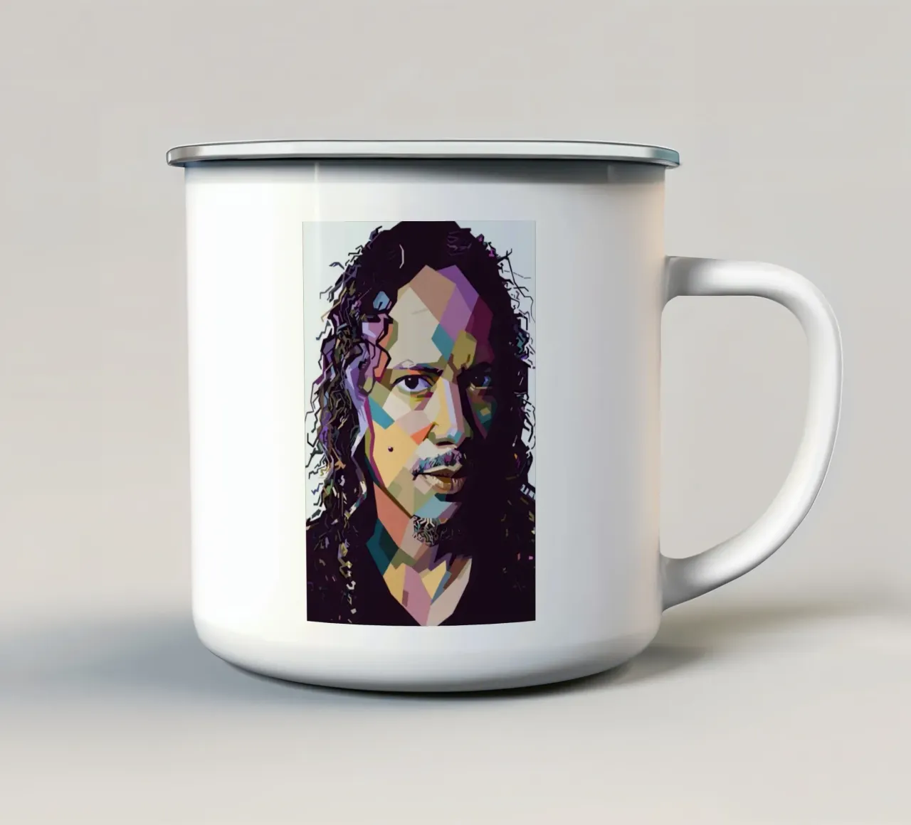 Kirk Hammet Metallica pop art tazza in smalto da Hantamrata