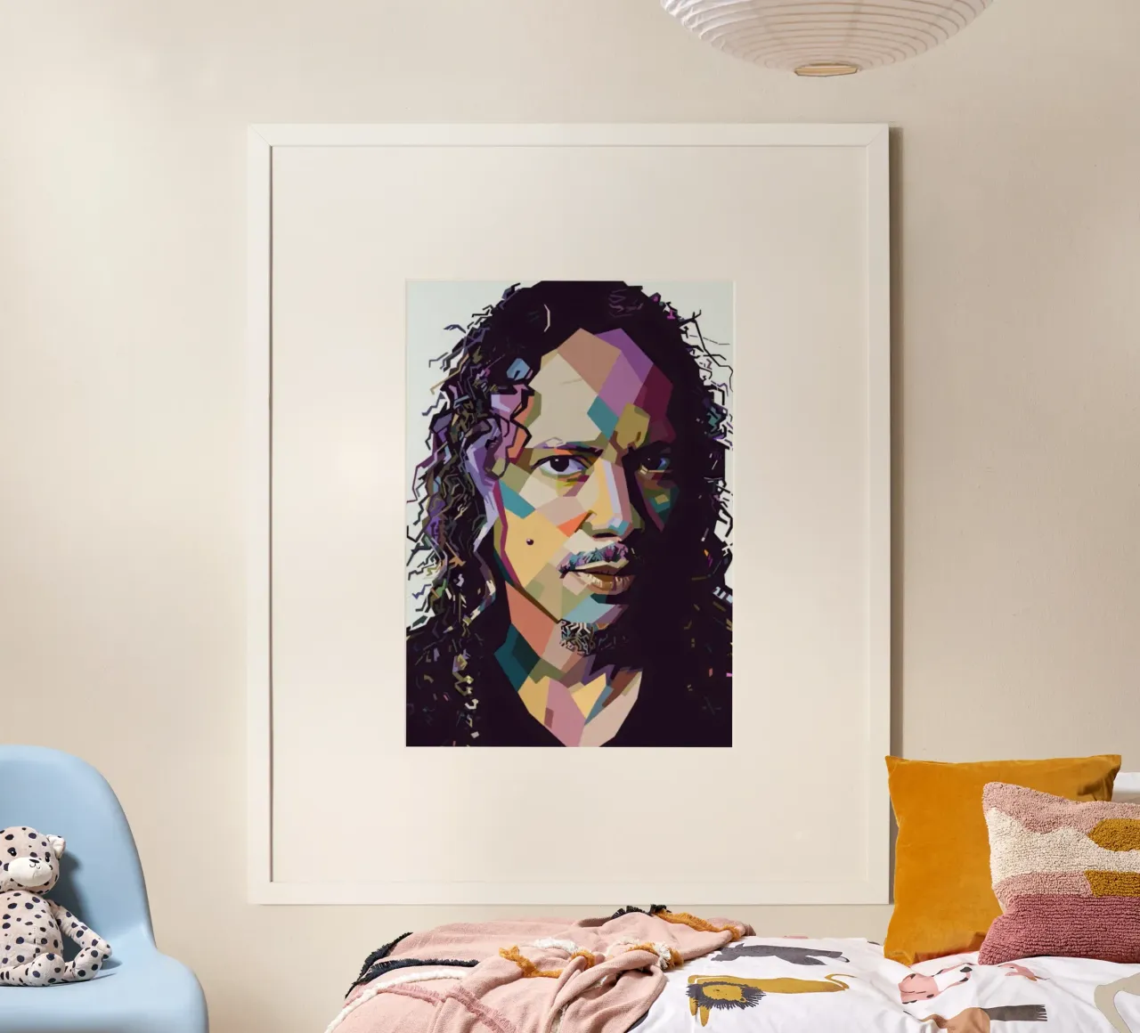 Kirk Hammet Metallica pop art poster con telaio in plastica da Hantamrata