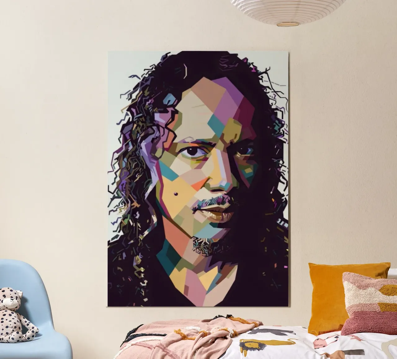 Kirk Hammet Metallica pop art poster con telaio in plastica da Hantamrata