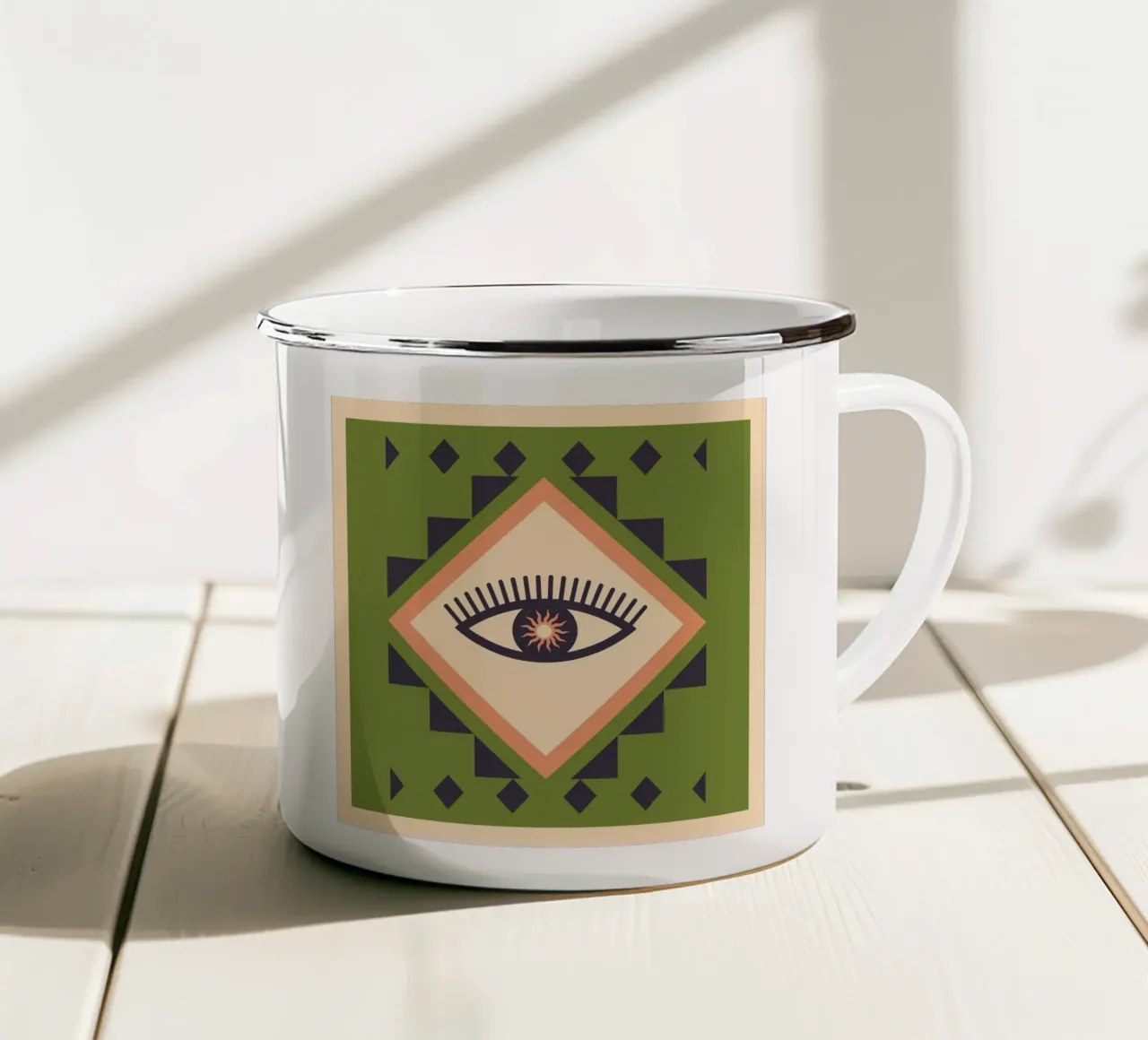 Abstract Oog 3 emaille mok van Gaite