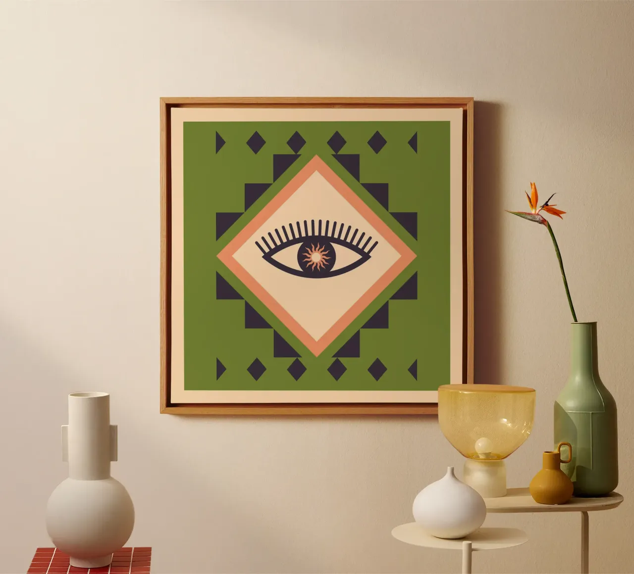 Abstract Oog 3 canvas met Baklijst van Gaite