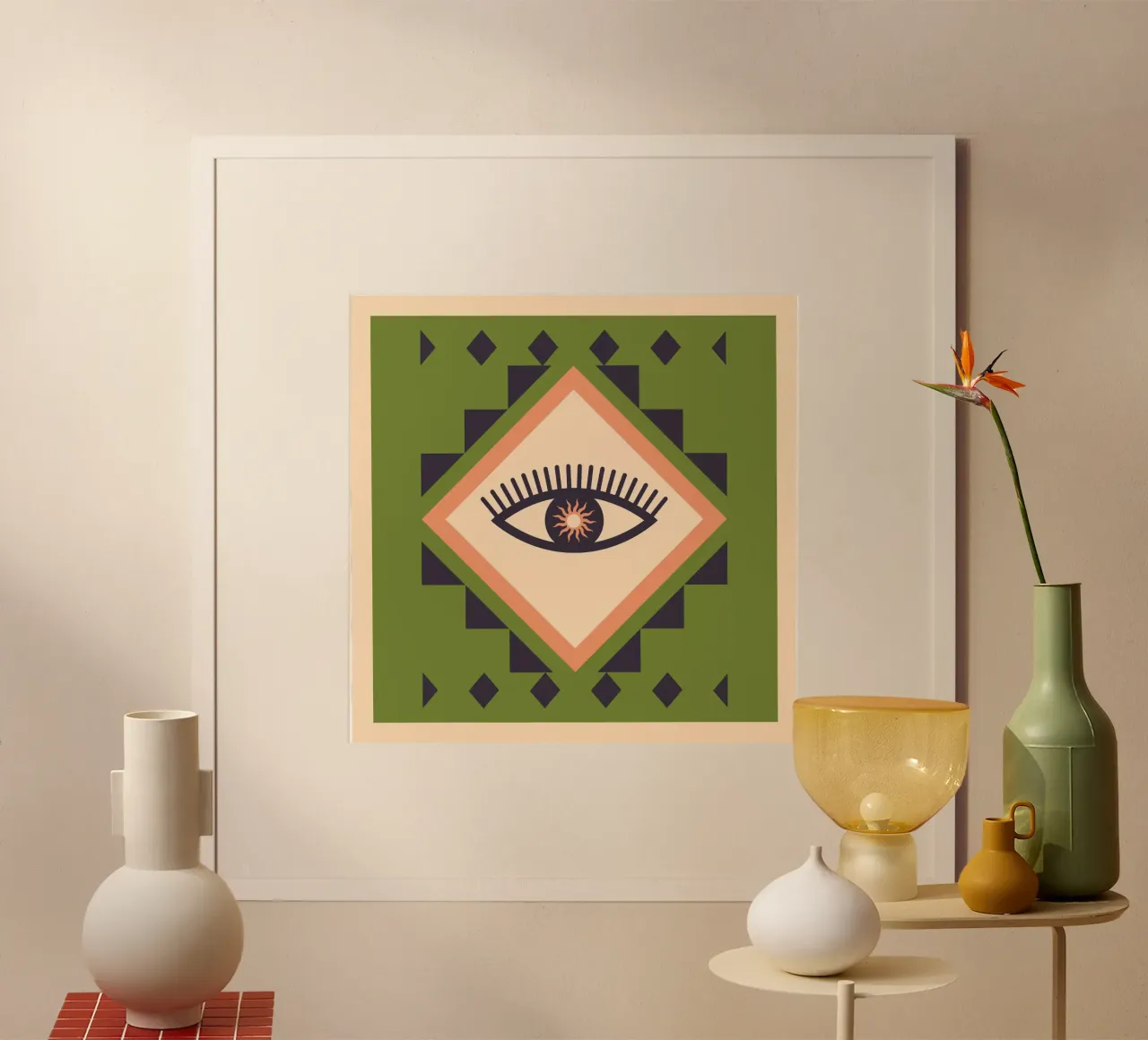 Occhio astratto 3 poster con telaio in legno da Gaite