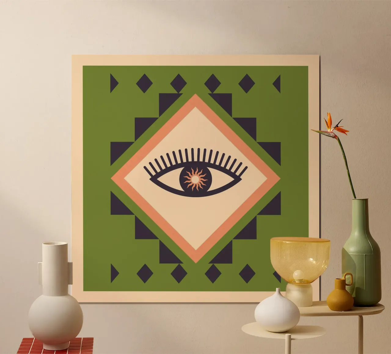 Occhio astratto 3 poster con telaio in legno da Gaite