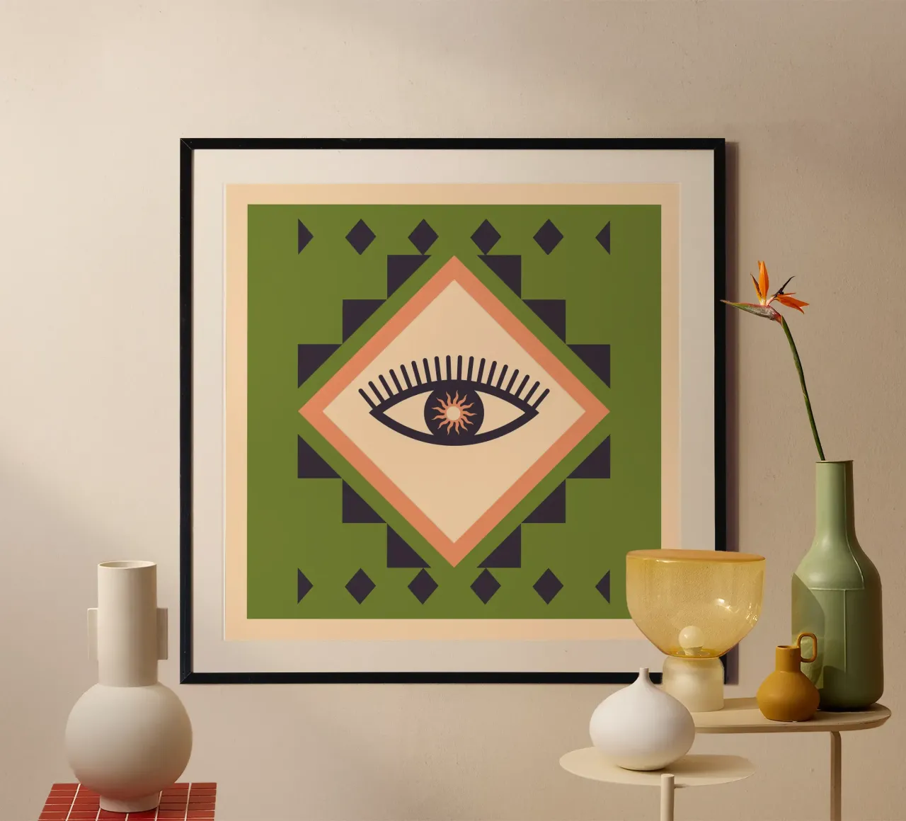 Occhio astratto 3 poster con telaio in legno da Gaite