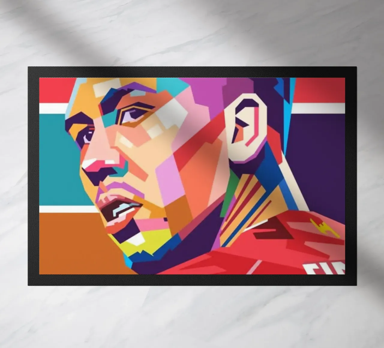 Calcio iconico Robert Firmino pop art zerbino da Hantamrata
