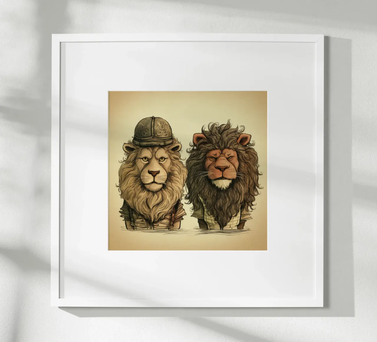 Duo di leoni retrò poster da Funny Animals