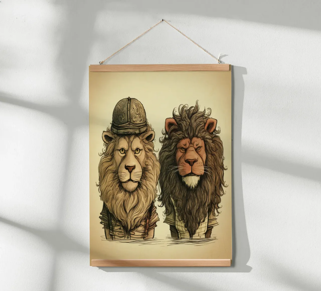 Duo di leoni retrò poster da Funny Animals