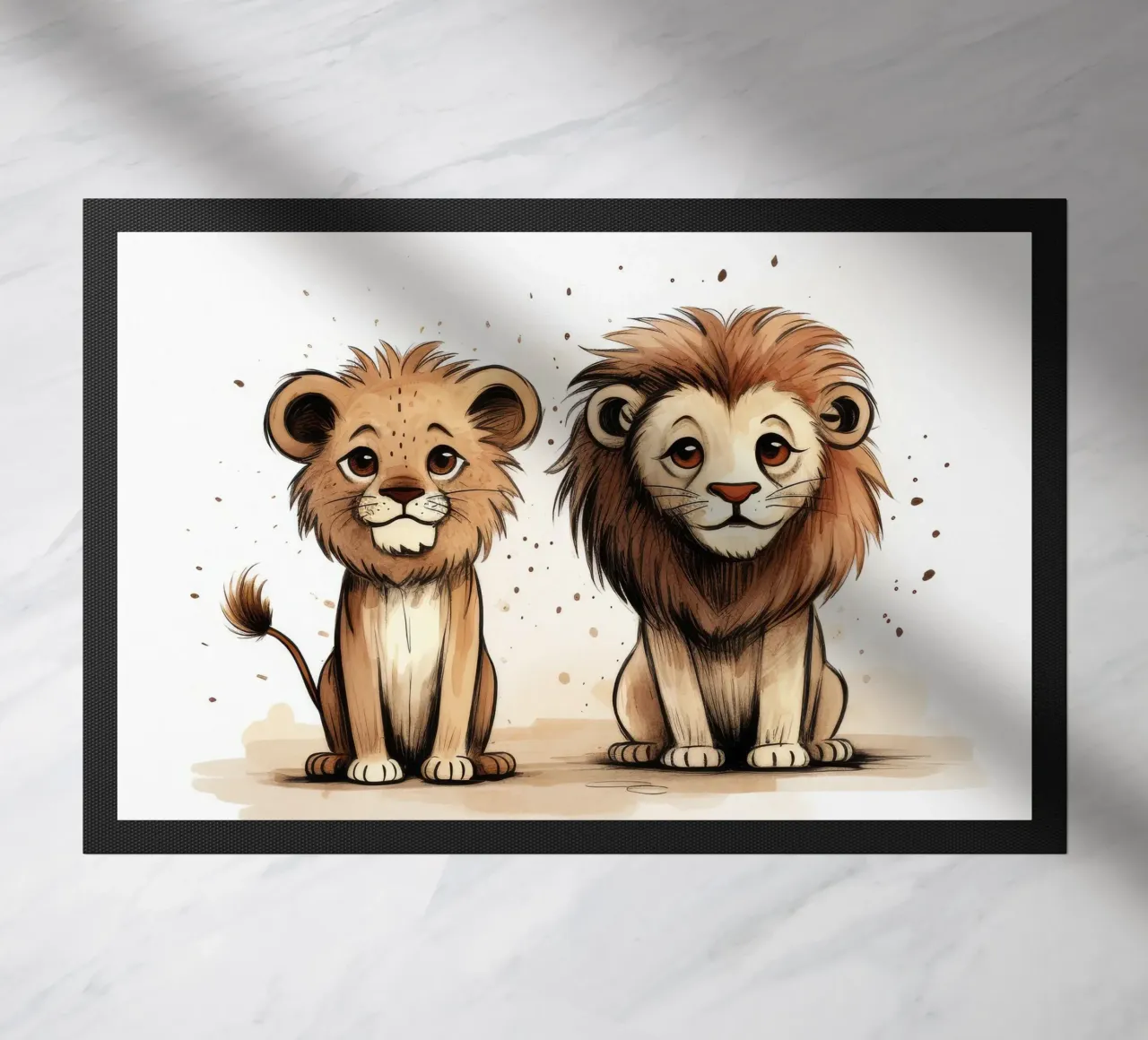 Duo di leoni retrò zerbino da Funny Animals