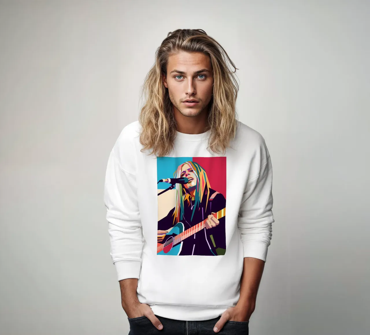 Avril Lavigne pop art felpa da Hantamrata