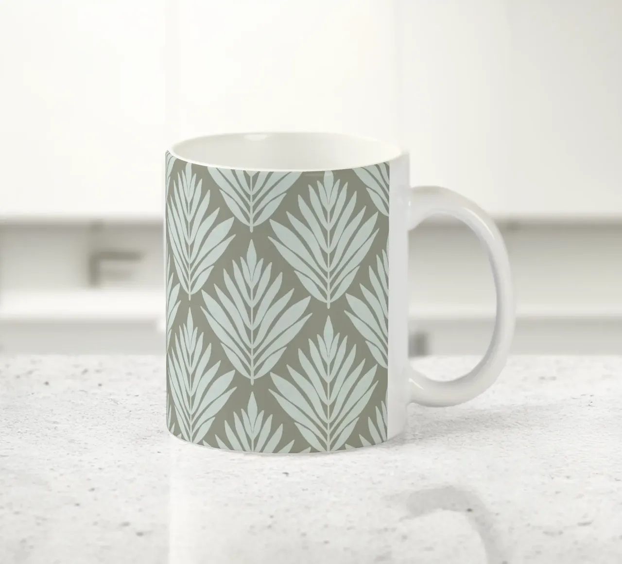 Foglia monocromatica tazza in ceramica da Wackapacka