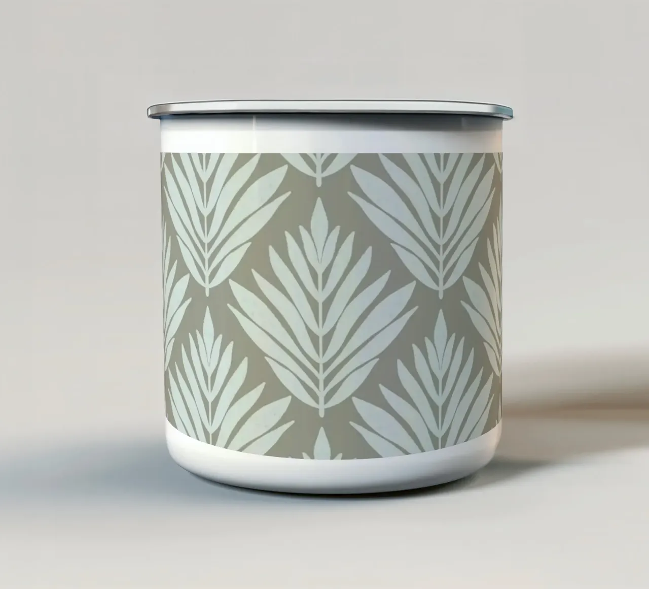 Foglia monocromatica tazza in smalto da Wackapacka