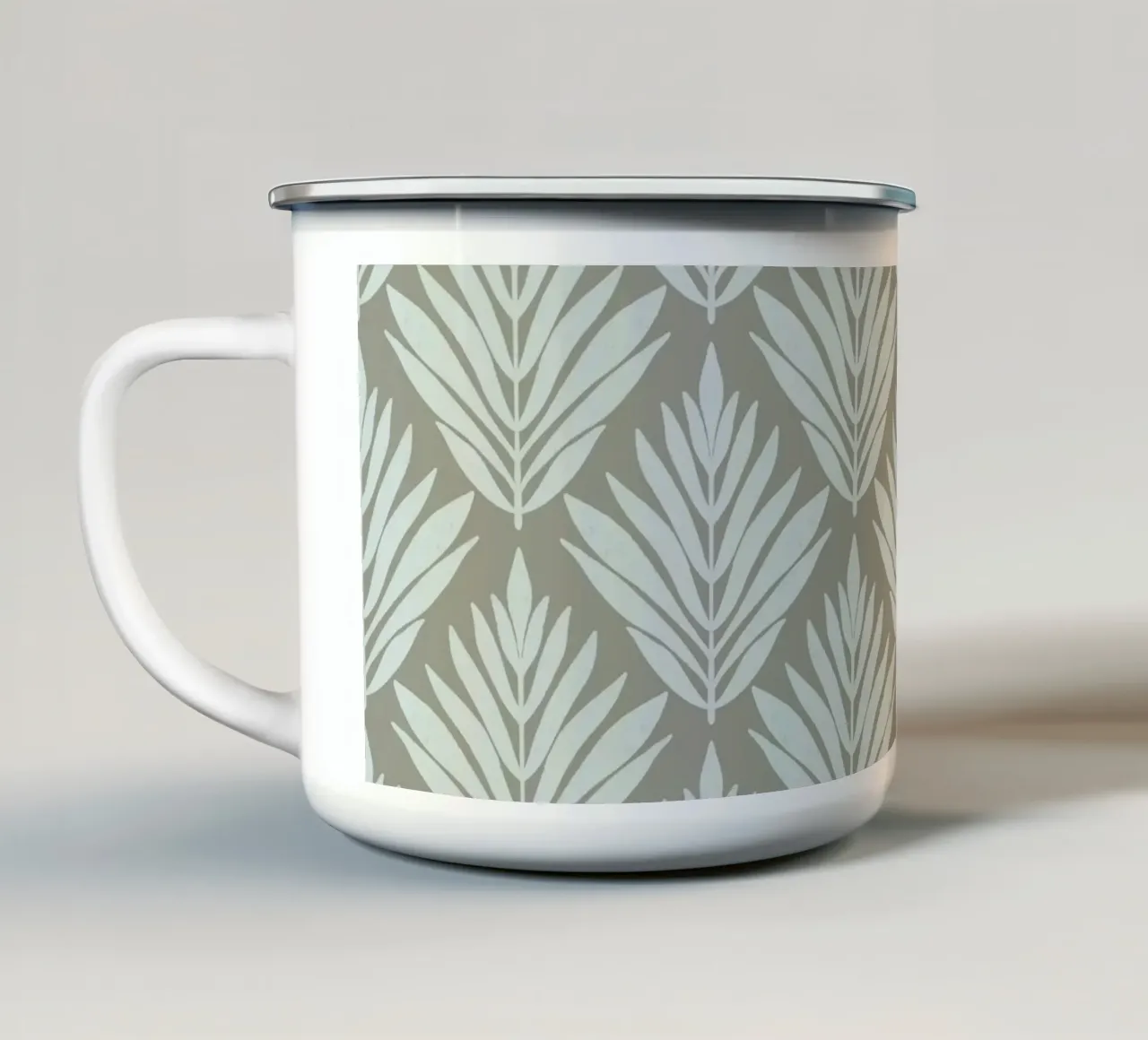 Foglia monocromatica tazza in smalto da Wackapacka