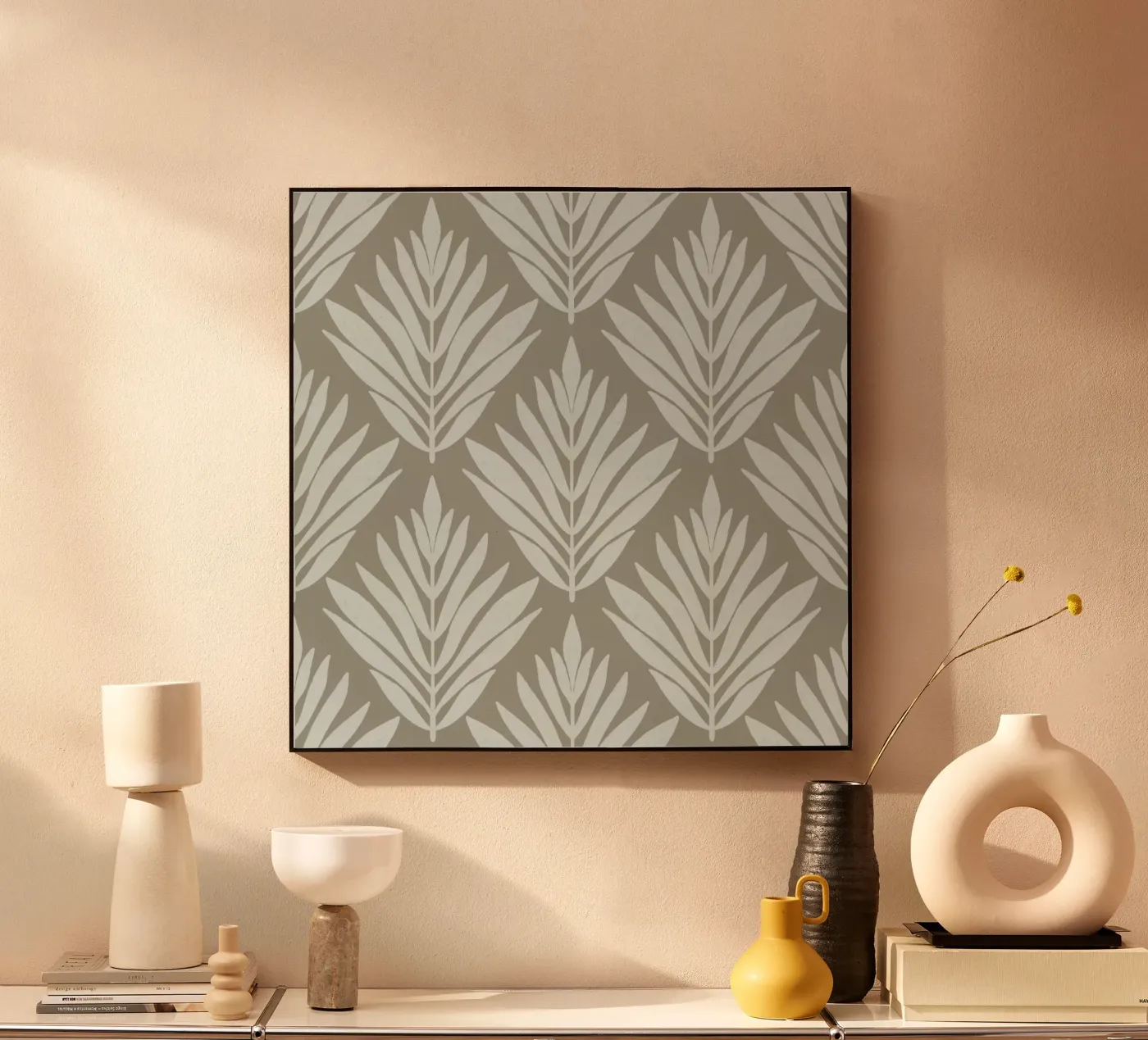 Monochroom blad acryl van Wackapacka