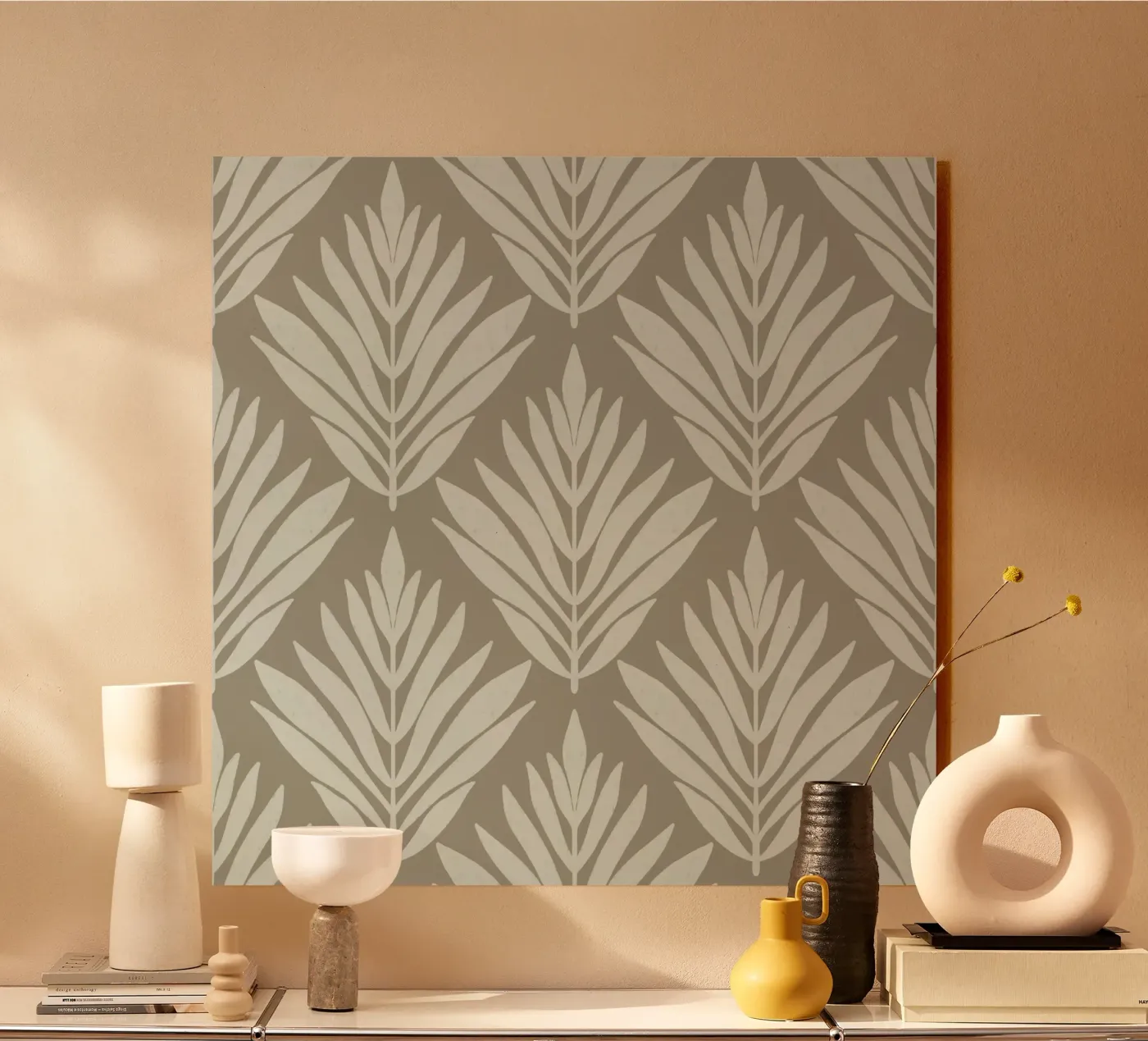 Monochroom blad acryl van Wackapacka