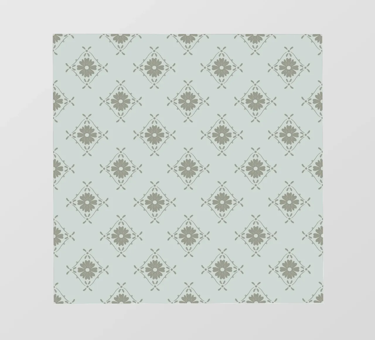 Monochrome floral tiles photo wallpaper by Wackapacka