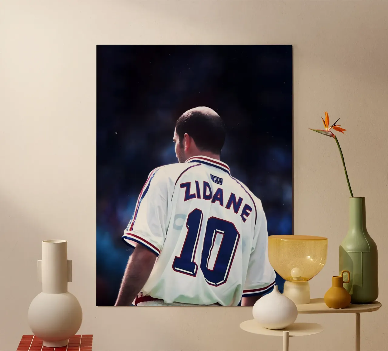 Zidane poster con telaio in plastica da Low poly art