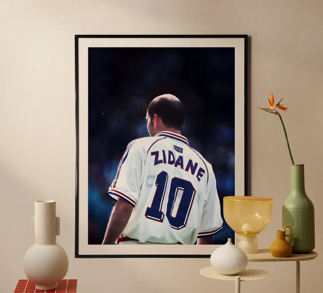 Zidane poster con telaio in plastica da Low poly art