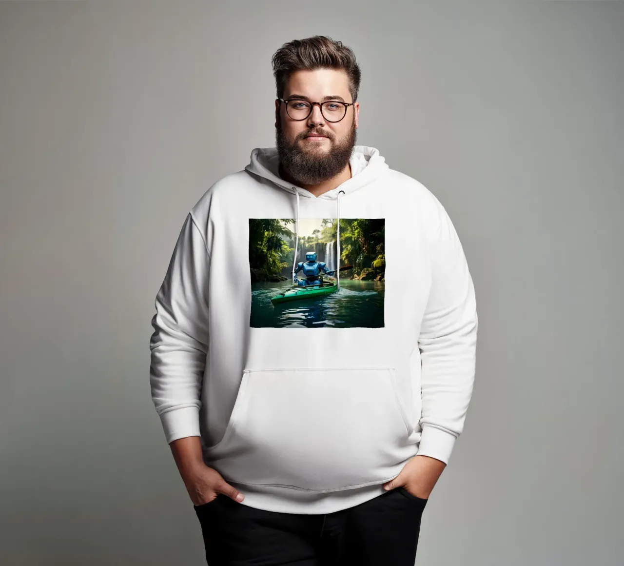 ROBOT EN CANOE. felpa con cappuccio da Thierry vobmann photography