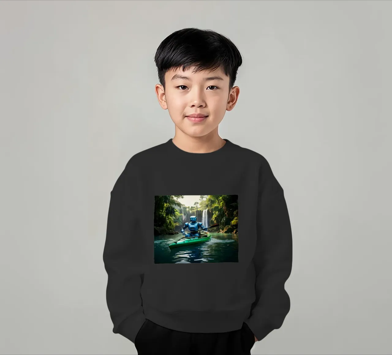 ROBOT EN CANOE. felpa bambino da Thierry vobmann photography