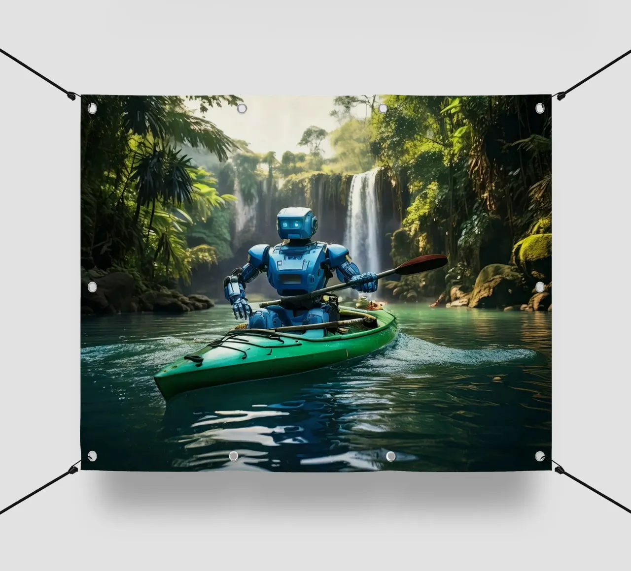 ROBOT EN CANOE. telo in pvc da Thierry vobmann photography