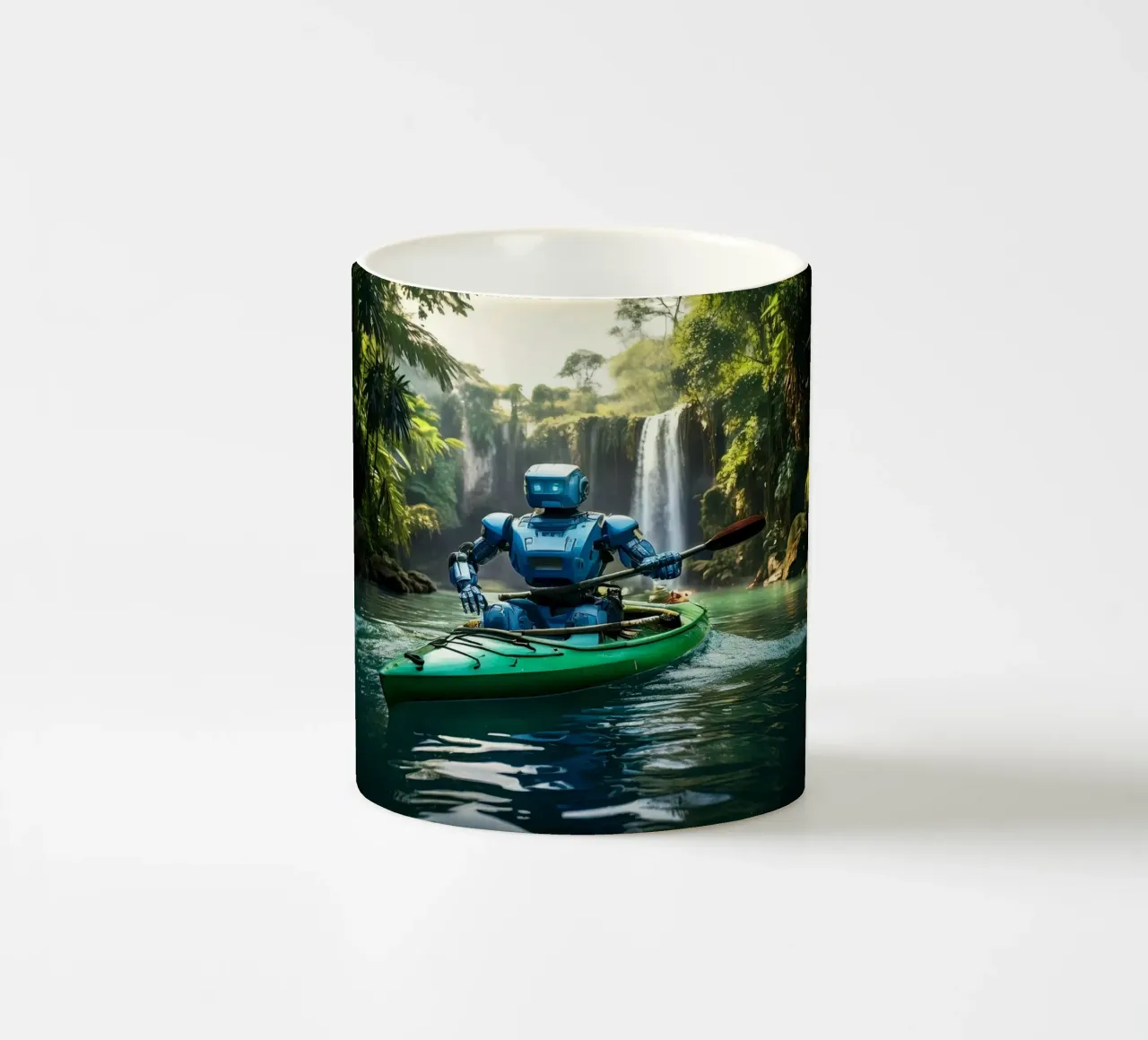 ROBOT EN CANOE. tazza in ceramica da Thierry vobmann photography