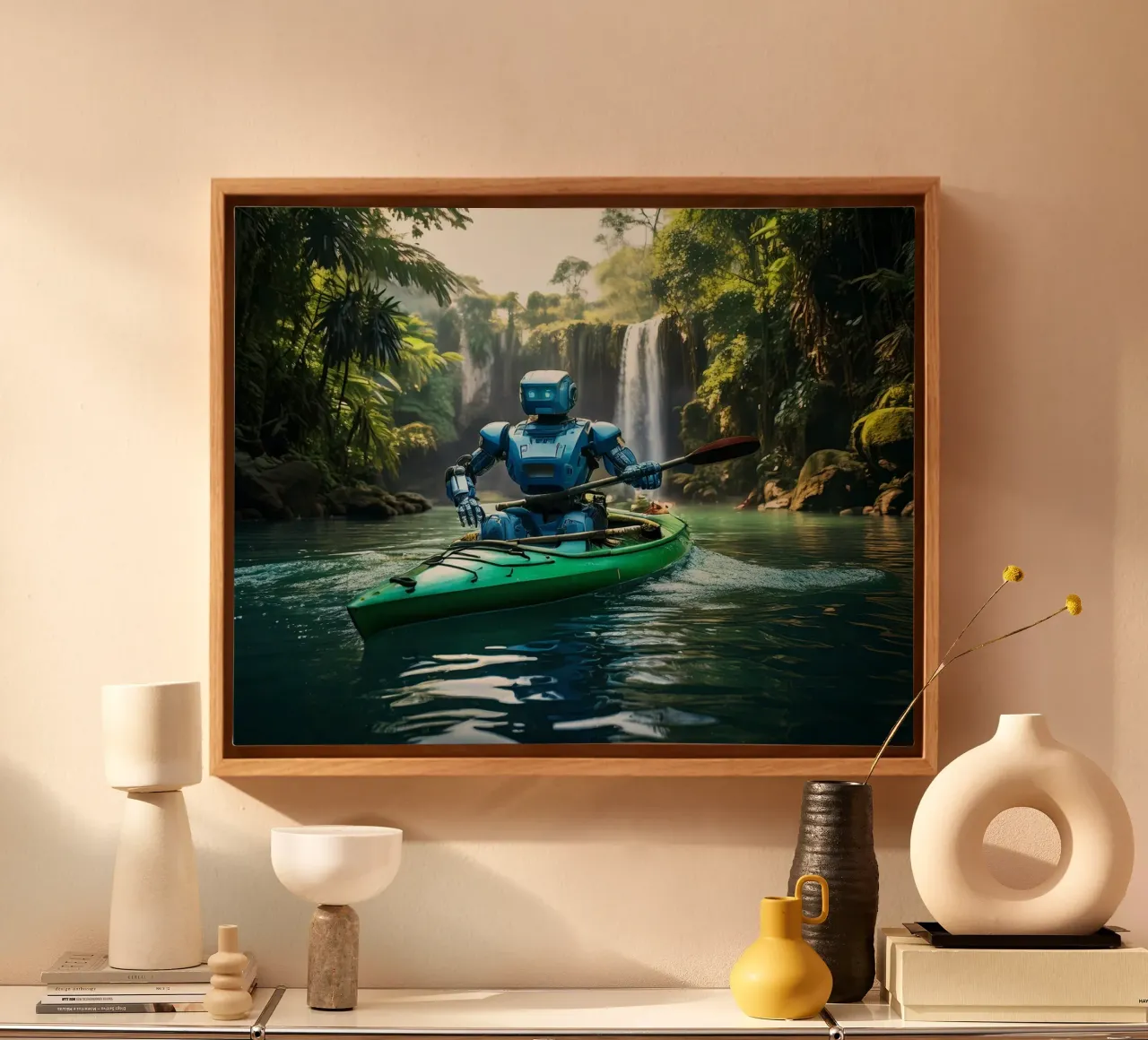 ROBOT EN CANOE. tela da Thierry vobmann photography