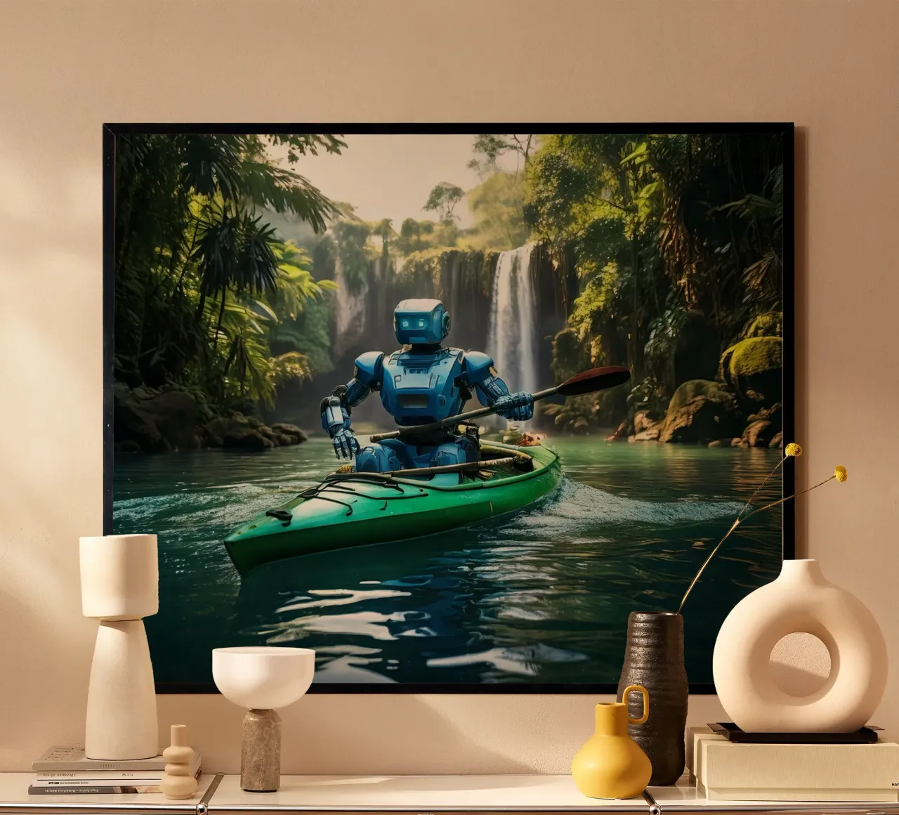 ROBOT EN CANOE. carta hahnemühle da Thierry vobmann photography