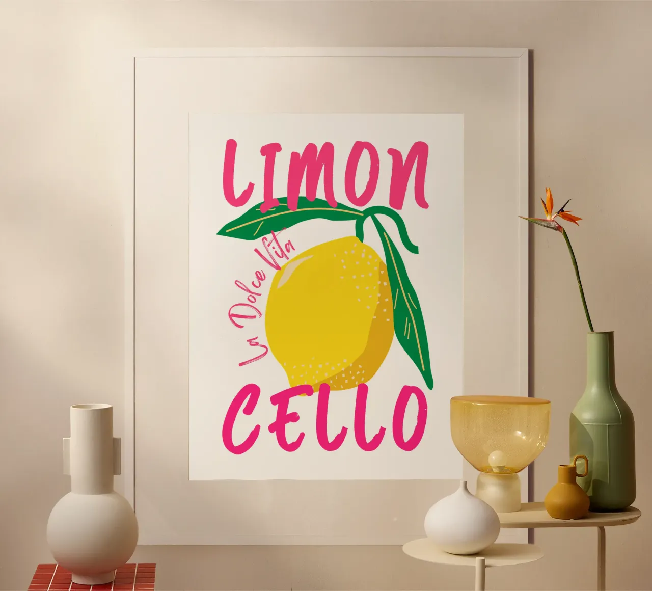 Limoncello - La Dolce Vita II poster con telaio in plastica da ArtDesign by KBK