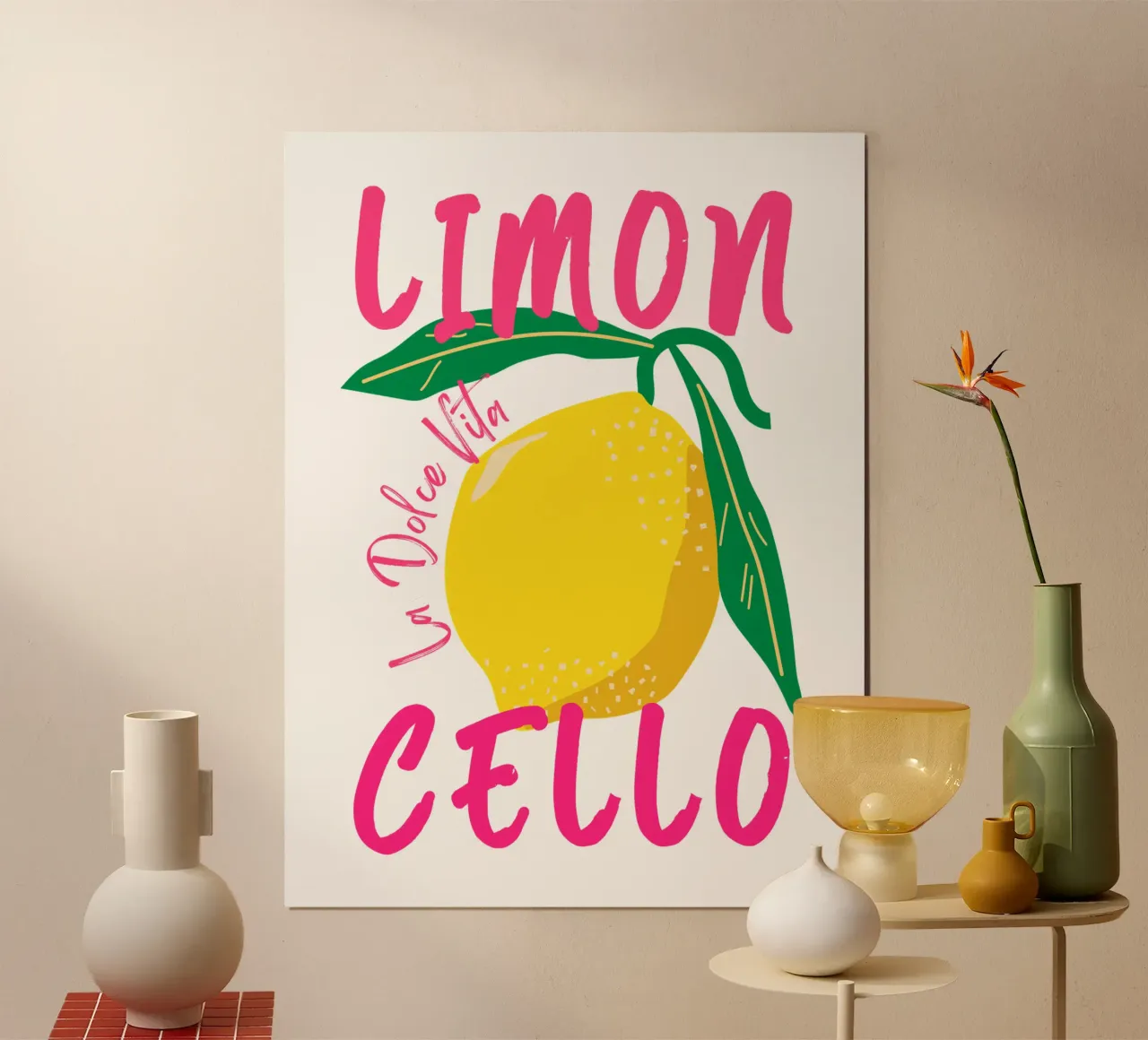 Limoncello - La Dolce Vita II poster con telaio in plastica da ArtDesign by KBK