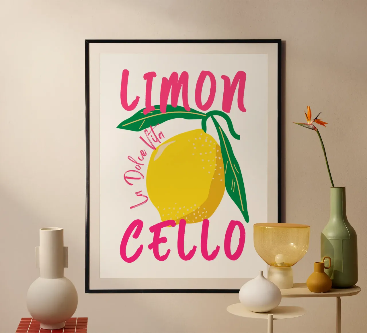 Limoncello - La Dolce Vita II poster con telaio in plastica da ArtDesign by KBK