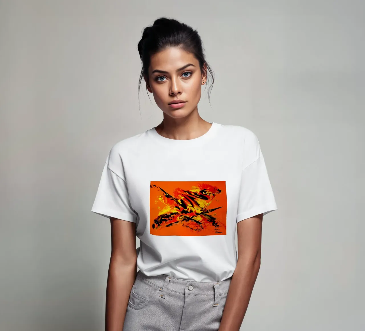 MESSAGE FROM THE HEART 11 t-shirt da Thierry Vobmann Abstract painting