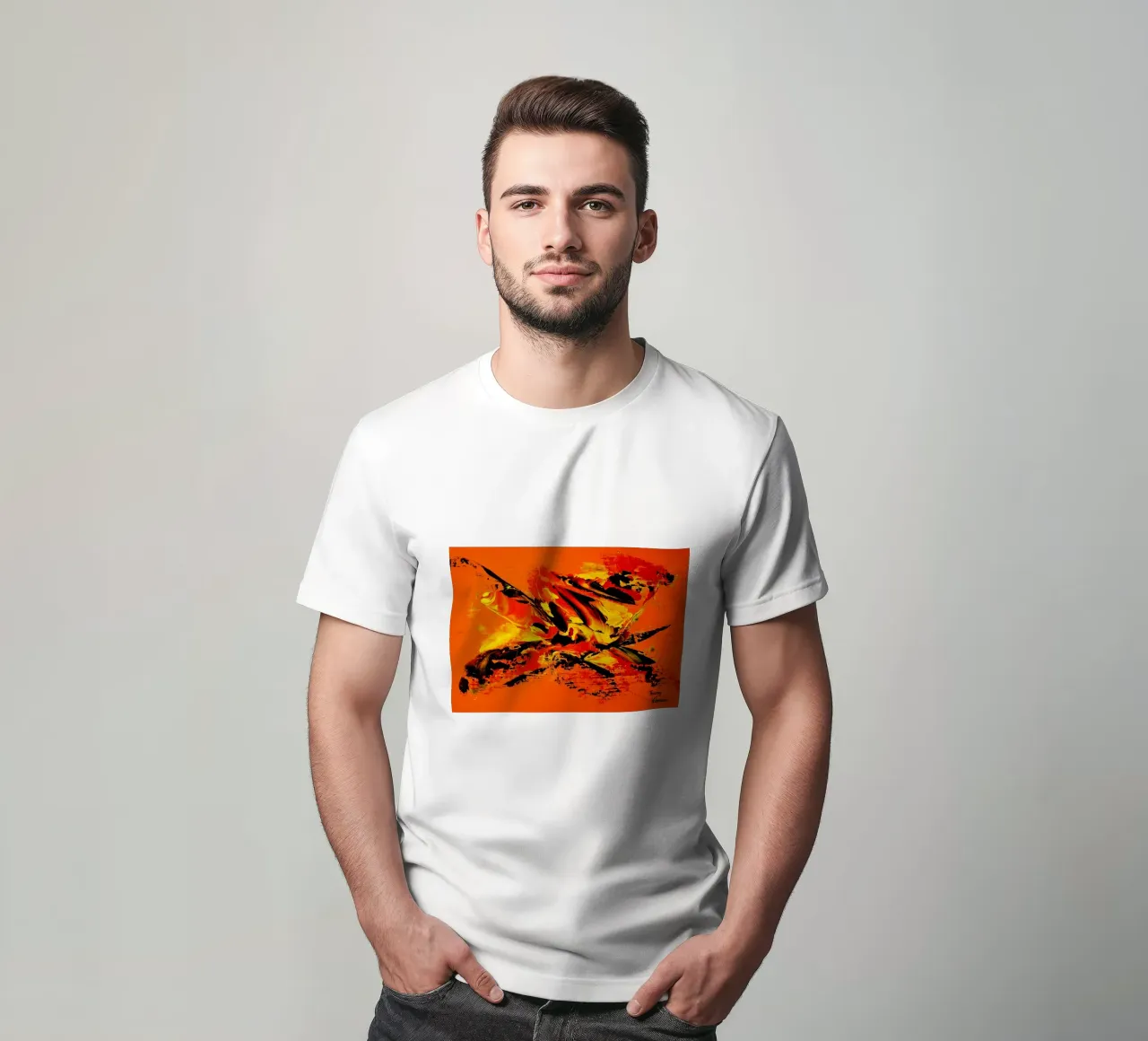 MESSAGE FROM THE HEART 11 t-shirt van Thierry Vobmann Abstract painting