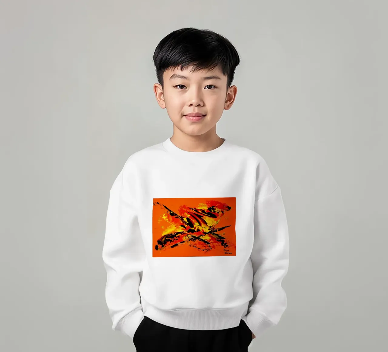 MESSAGE FROM THE HEART 11 sudadera para niño de Thierry Vobmann Abstract painting