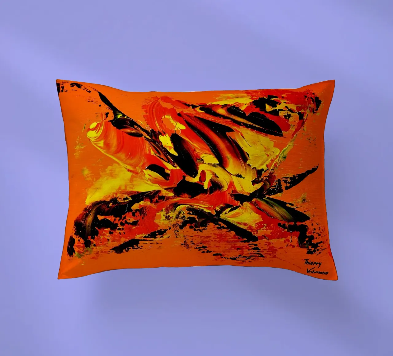 MESSAGE FROM THE HEART 11 cuscino da Thierry Vobmann Abstract painting