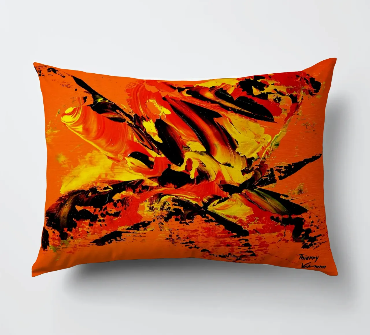 MESSAGE FROM THE HEART 11 cuscino da Thierry Vobmann Abstract painting
