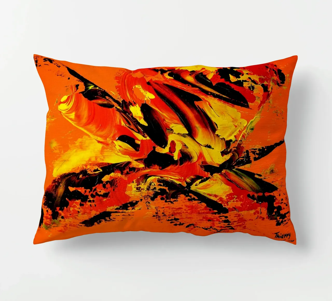 MESSAGE FROM THE HEART 11 cuscino da Thierry Vobmann Abstract painting