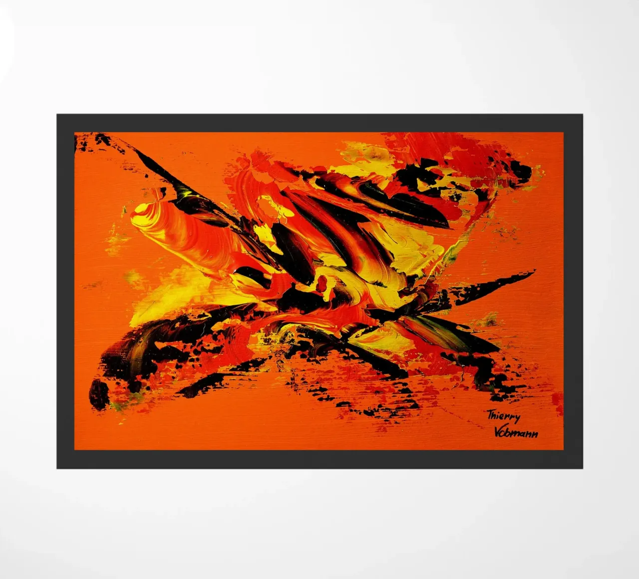 MESSAGE FROM THE HEART 11 felpudo de Thierry Vobmann Abstract painting