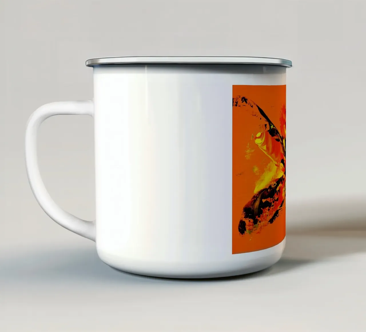 MESSAGE FROM THE HEART 11 Emaille Tasse von Thierry Vobmann Abstract painting