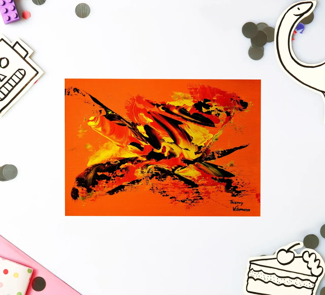 MESSAGE FROM THE HEART 11 adesivo da Thierry Vobmann Abstract painting