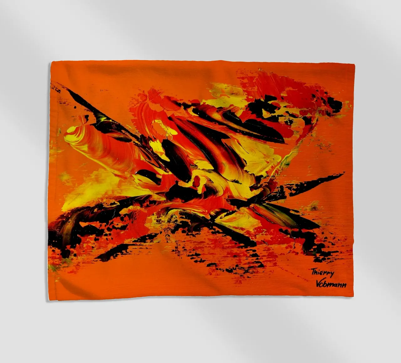 MESSAGE FROM THE HEART 11 beach towel by Thierry Vobmann Abstract painting