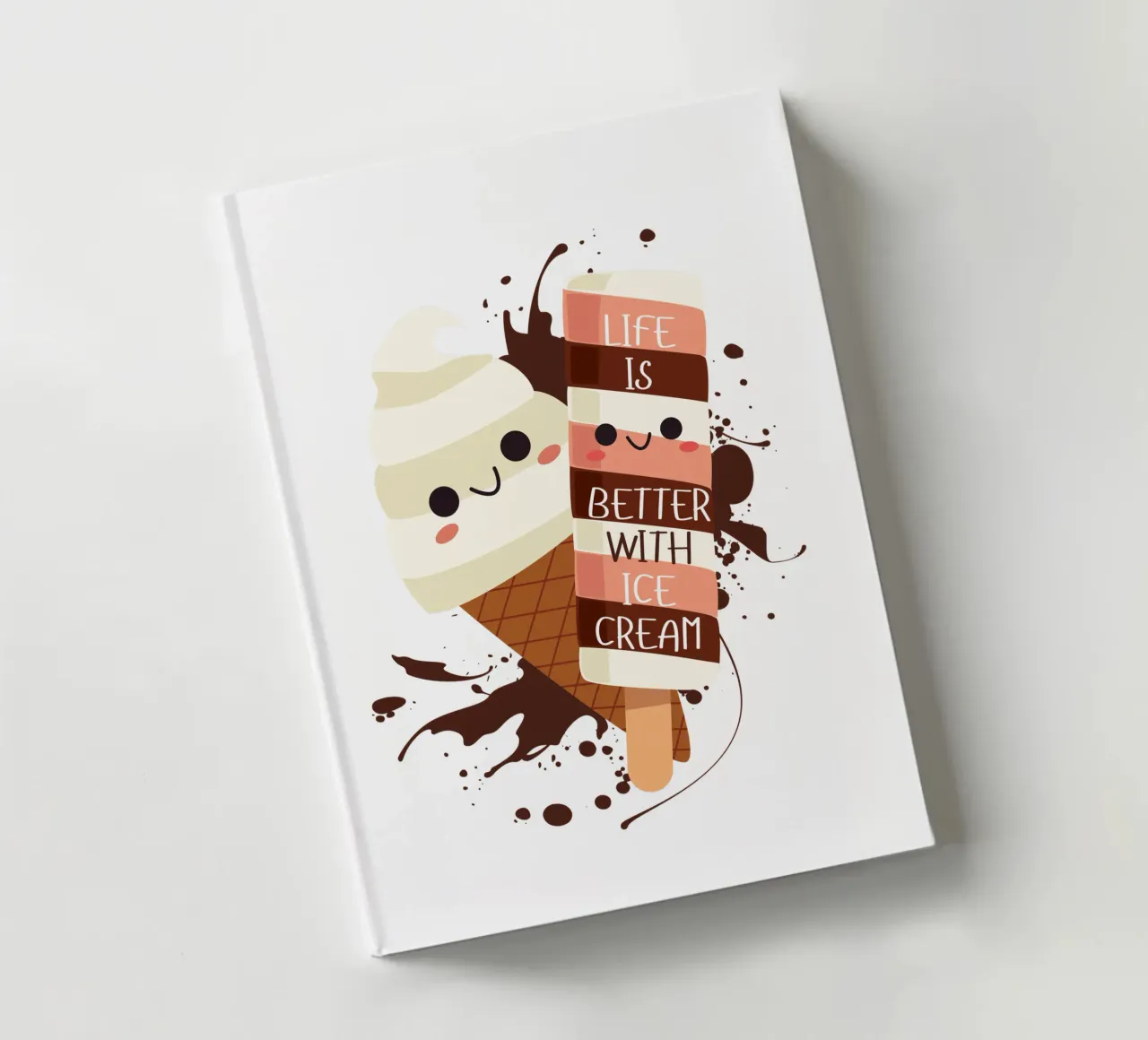 LIFE IS BETTER WITH ICE CREAM notebook by ArtDesign by KBK