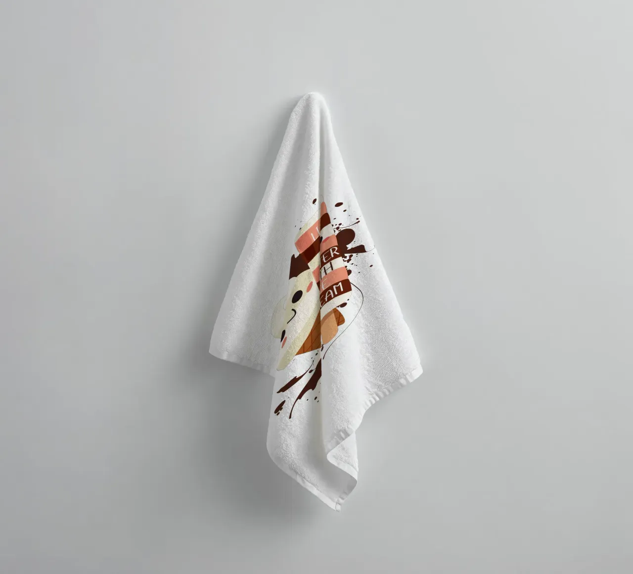 LIFE IS BETTER WITH ICE CREAM towel by ArtDesign by KBK