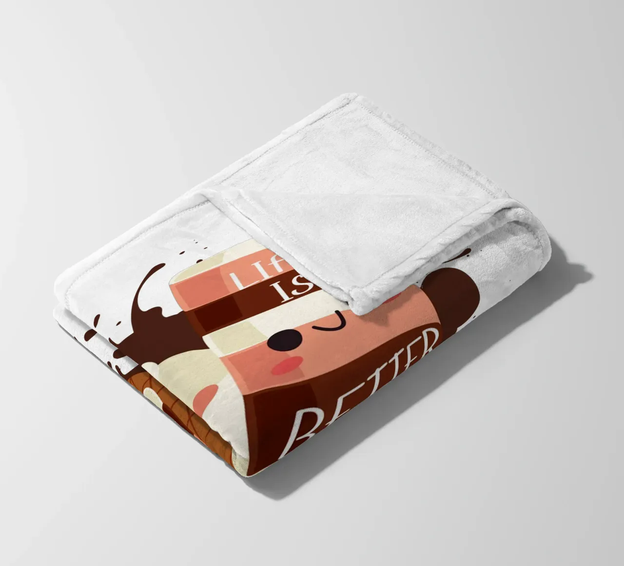 LA VIE EST MEILLEURE AVEC DE LA GLACE plaid polaire de ArtDesign by KBK