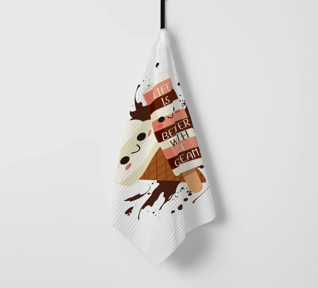 LIFE IS BETTER WITH ICE CREAM tea towel by ArtDesign by KBK