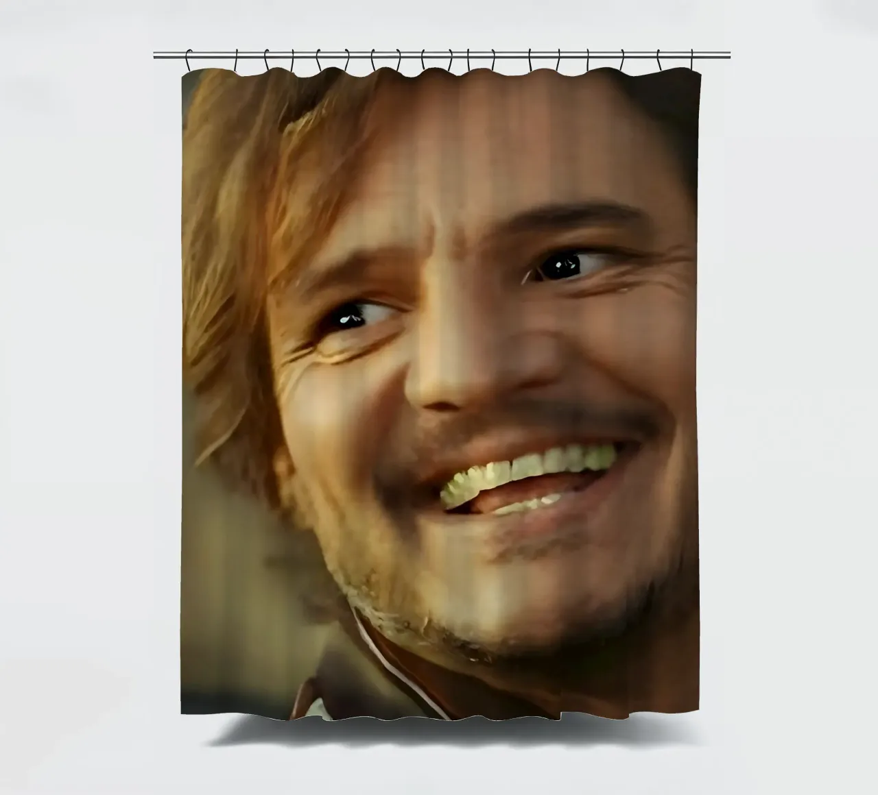 Pedro meme shower curtain by Low poly art