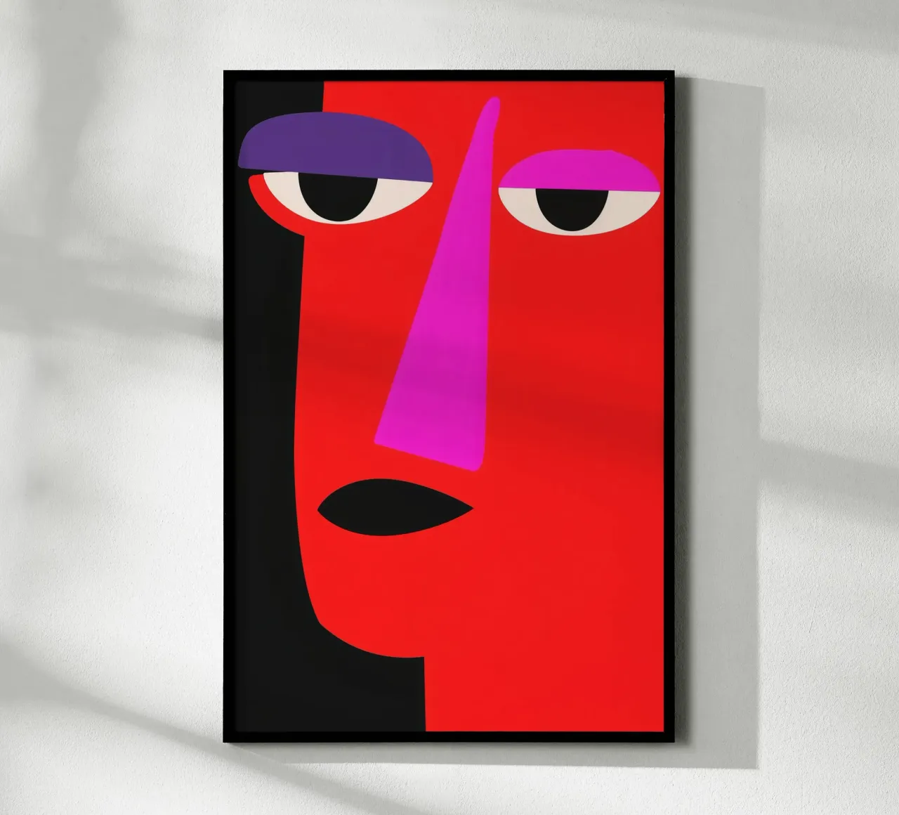 Minimalist portrait of a woman in cubist style poster with aluminum frame by Autofocus