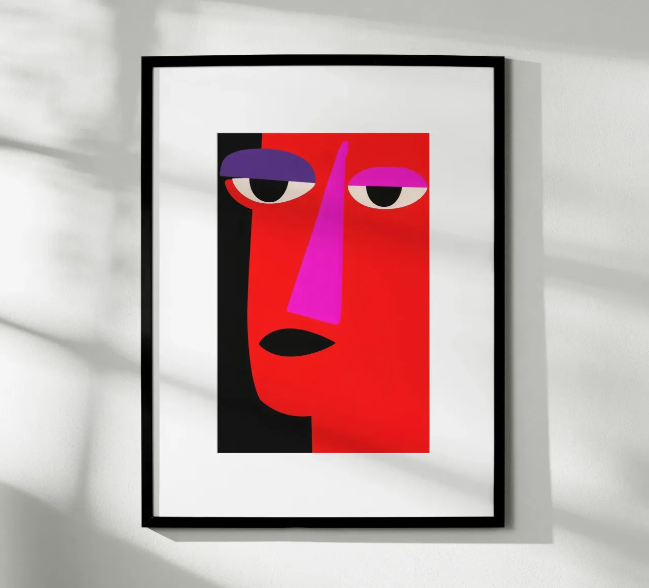 Minimalist portrait of a woman in cubist style poster with aluminum frame by Autofocus